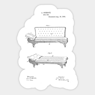 Sofa bed Vintage Patent Hand Drawing Sticker